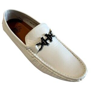 Royal Shoes Mens  Loafer Moccasin Driving White Slip On Casual Size 10